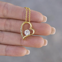 Thumbnail for Forever Love Women's Necklace with Custom Artwork and Personalized Message Card (Golden Glow & Silver Radiance)