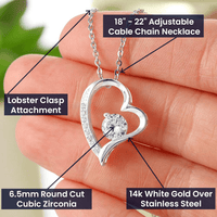 Thumbnail for Forever Love Women's Necklace with Custom Artwork and Personalized Message Card (Golden Glow & Silver Radiance)