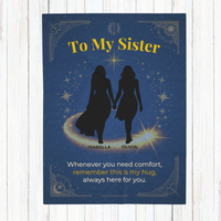 Thumbnail for Personalized Velveteen Plush Blanket – For Sisters or Besties with Personalized Names and Stunning Celestial Design