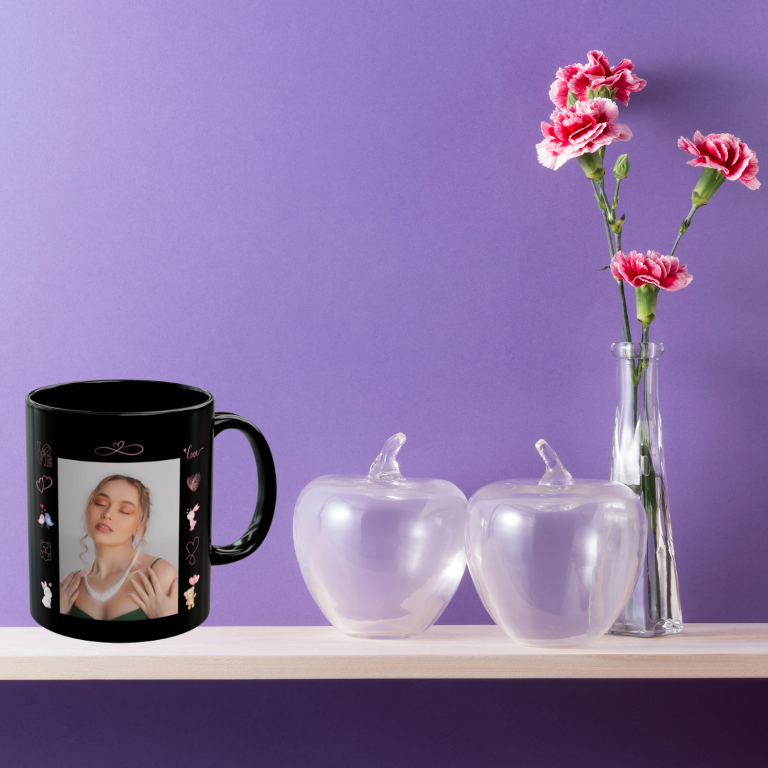 Personalized Black Photo Love Mug – A Unique Gift for Your Special Someone