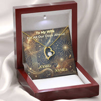 Thumbnail for Forever Love Women's Necklace with Custom Artwork and Personalized Message Card (Golden Glow & Silver Radiance)