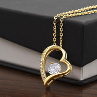 Thumbnail for Forever Love Women's Necklace with Custom Artwork and Personalized Message Card (Golden Glow & Silver Radiance)