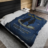 Thumbnail for Personalized Velveteen Plush Blanket – For Sisters or Besties with Personalized Names and Stunning Celestial Design