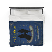 Thumbnail for Personalized Velveteen Plush Blanket – For Sisters or Besties with Personalized Names and Stunning Celestial Design