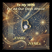 Thumbnail for Forever Love Women's Necklace with Custom Artwork and Personalized Message Card (Golden Glow & Silver Radiance)