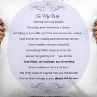 Thumbnail for Beautiful Decorative Pillow for Wife – Romantic Text and Elegant Design