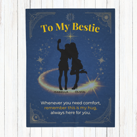 Thumbnail for Personalized Velveteen Plush Blanket – For Sisters or Besties with Personalized Names and Stunning Celestial Design