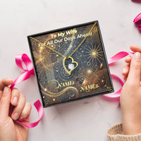 Thumbnail for Forever Love Women's Necklace with Custom Artwork and Personalized Message Card (Golden Glow & Silver Radiance)