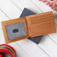 Thumbnail for Personalized Men's Leather Wallet with Heartbeat & Infinity Design – A Timeless Gift for Him