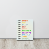 Thumbnail for Empowering Children's Affirmations Canvas - 'I Am' Statements for Strength, Kindness, and Confidence