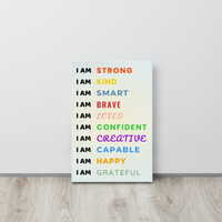 Thumbnail for Empowering Children's Affirmations Canvas - 'I Am' Statements for Strength, Kindness, and Confidence