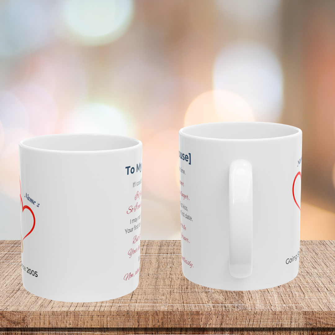 Forever Together Personalized Husband and Wife Gift Mug – A Daily Reminder to your Spouse of Your Love Story