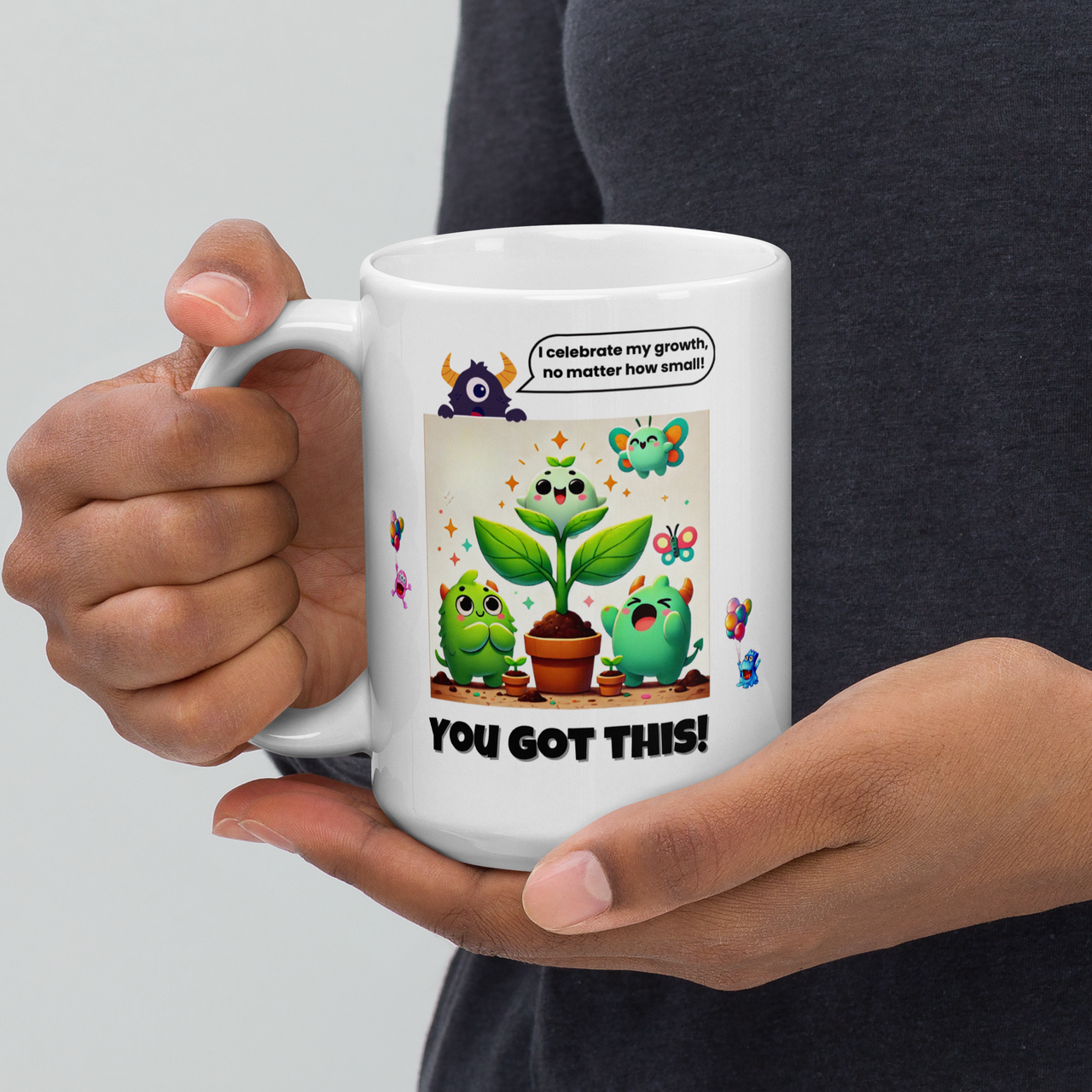 Monster Gardening Squad Motivation Mug – Whimsical Affirmations for Growth and Nurturing for All Ages