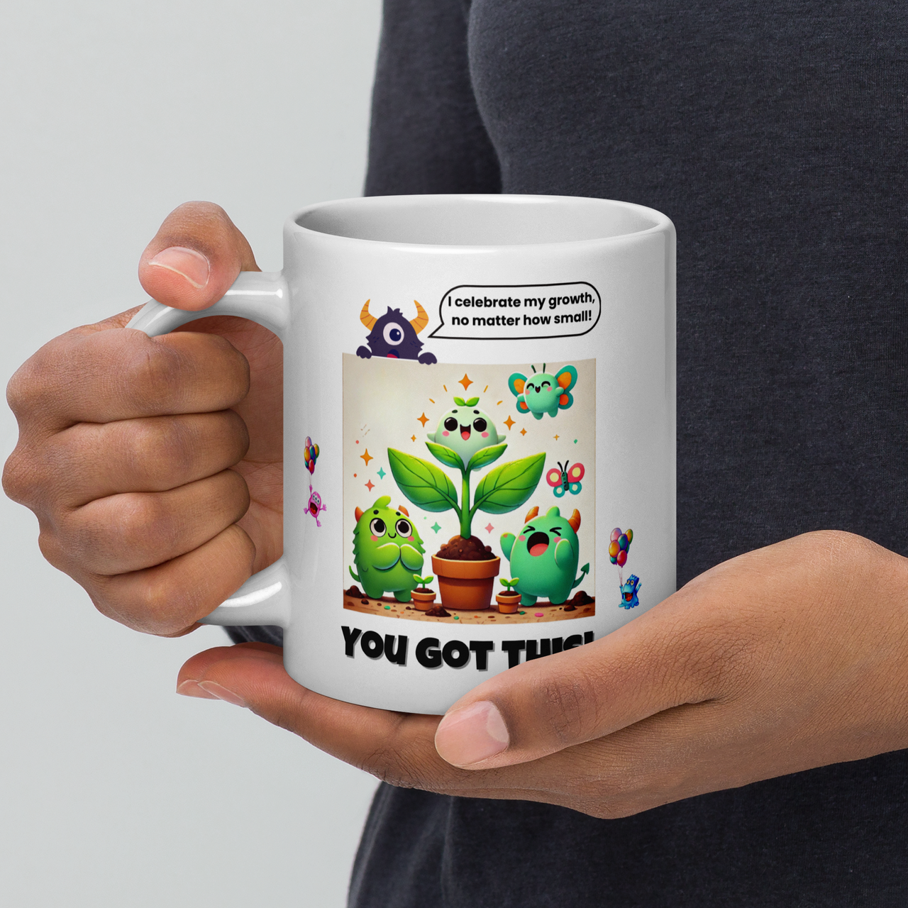 Monster Gardening Squad Motivation Mug – Whimsical Affirmations for Growth and Nurturing for All Ages